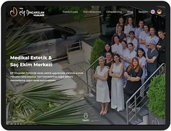 elif dinçarslan polikliniği kurumsal web tasarım çalışması