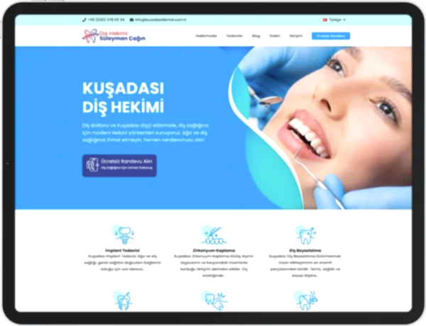 kuşadası dental web tasarım çalışması