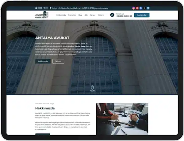 avukat kamile kaya kurumsal web tasarım çalışması